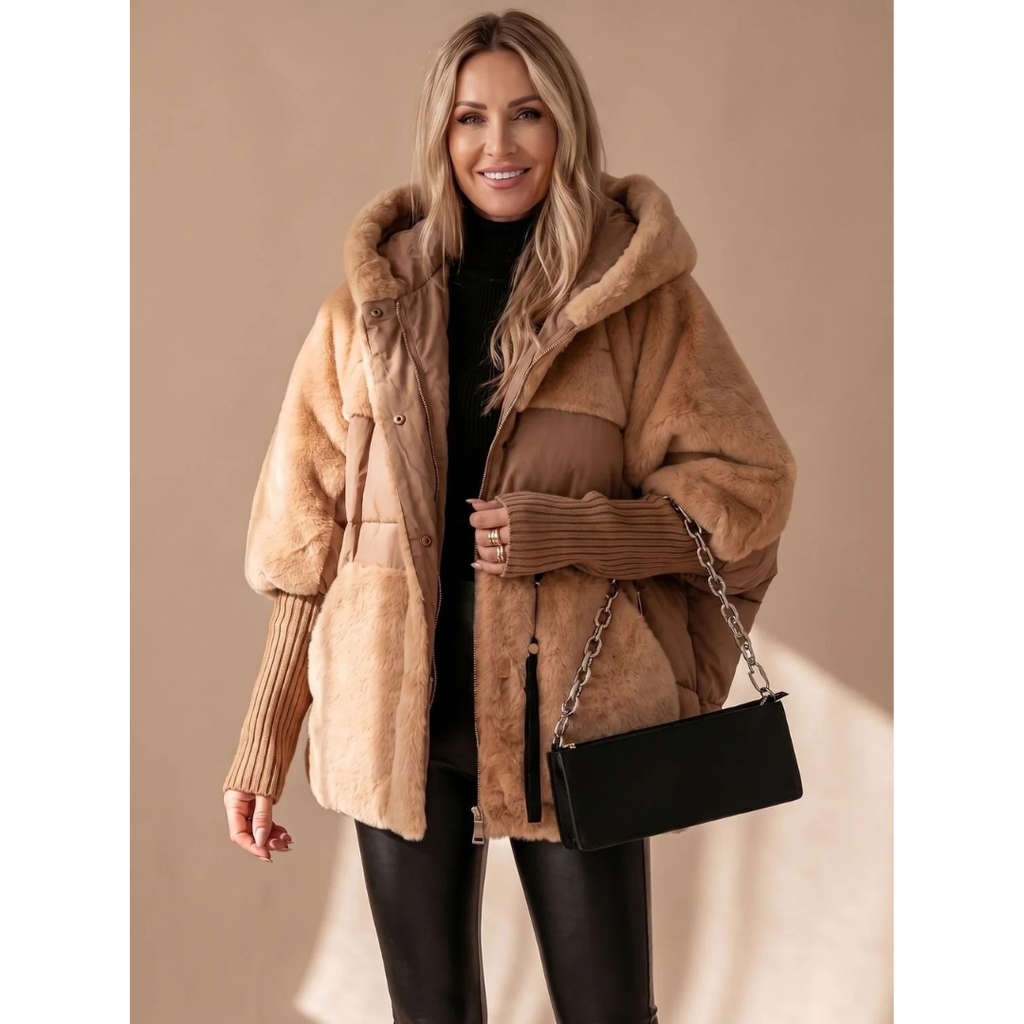 Elfriede | Damen Winterjacke mit Kunstpelz und Kapuze