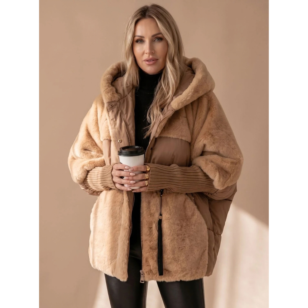 Elfriede | Damen Winterjacke mit Kunstpelz und Kapuze