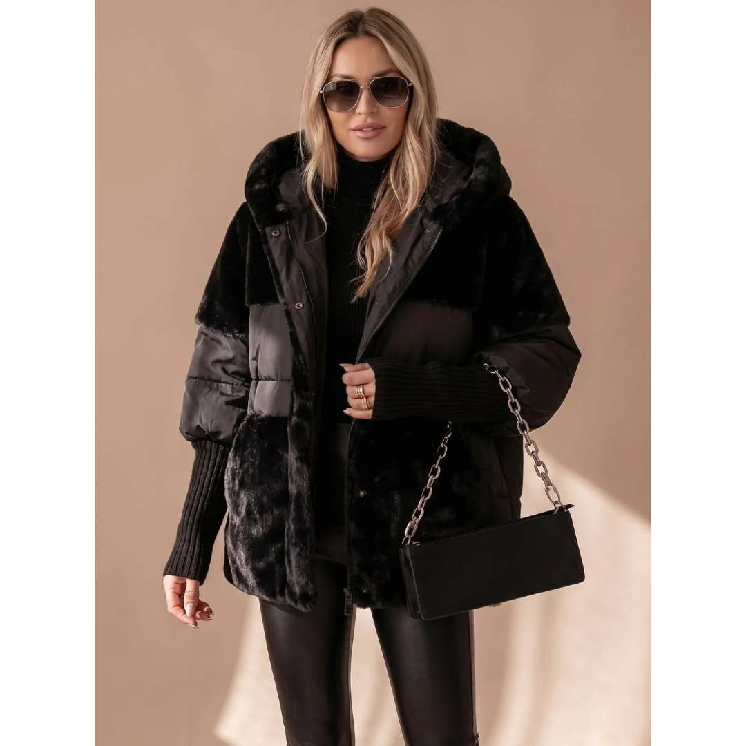 Elfriede | Damen Winterjacke mit Kunstpelz und Kapuze
