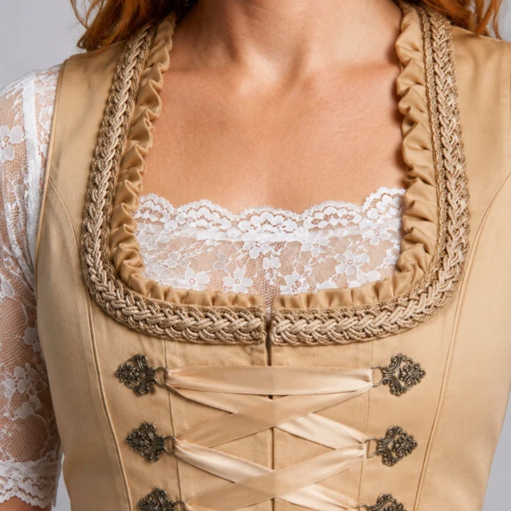 Elsa | Damen Beiges Traditionelles Trachtenkleid