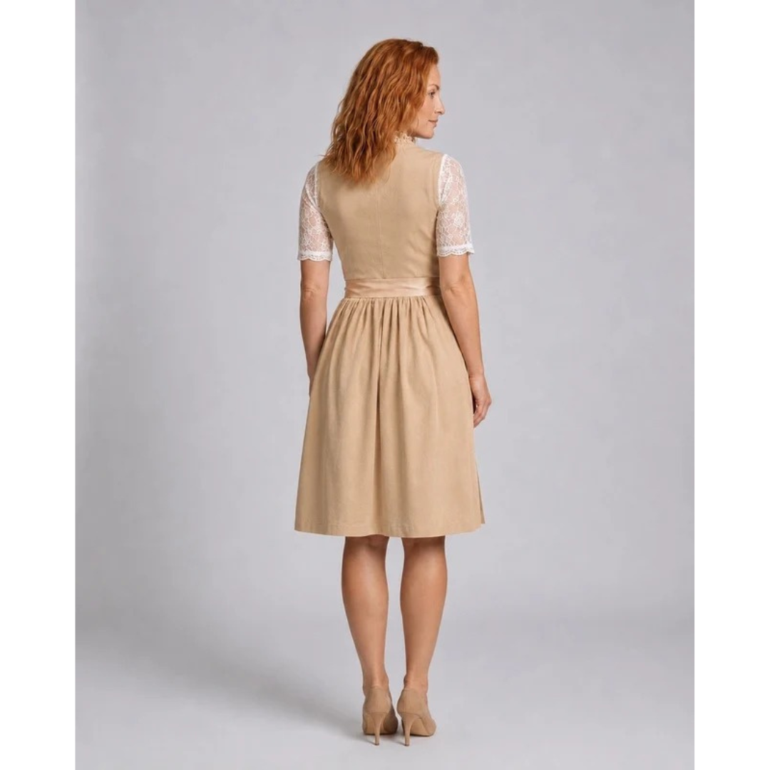 Elsa | Damen Beiges Traditionelles Trachtenkleid