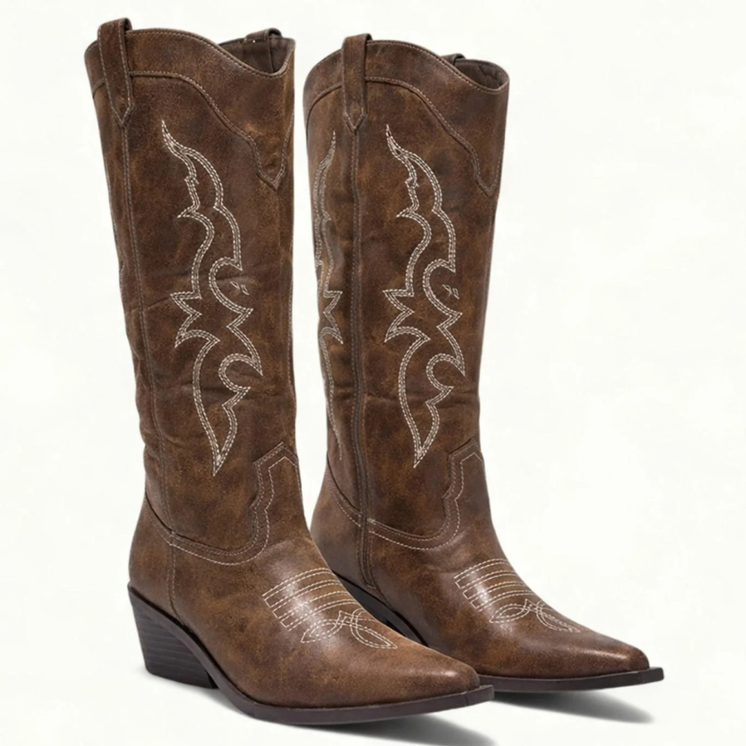 Elvira | Damen Stiefel mit Western Design und spitzer Form