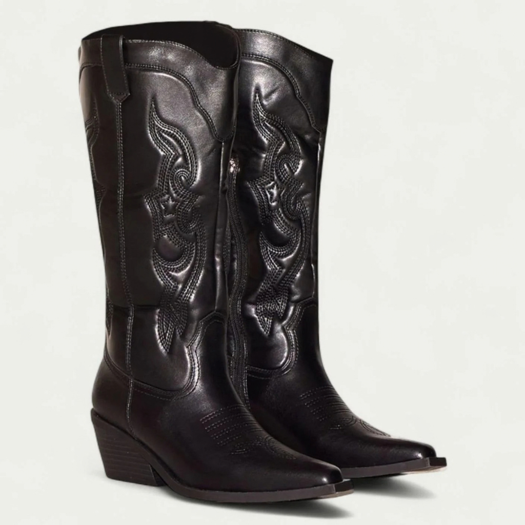 Elvira | Damen Stiefel mit Western Design und spitzer Form