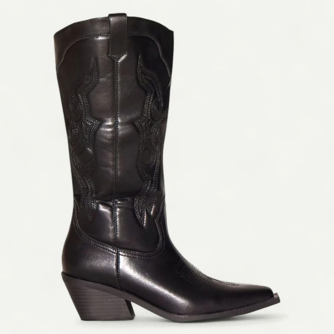 Elvira | Damen Stiefel mit Western Design und spitzer Form