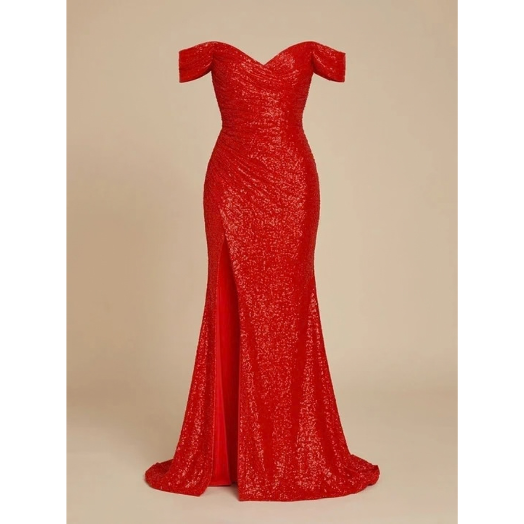 Emma | Damen Maxi Kleid mit Pailletten und Meerjungfrau Design