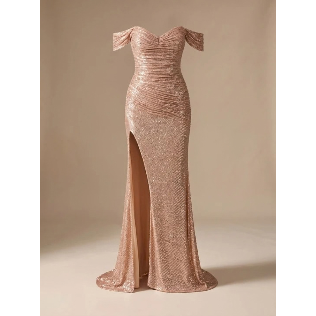 Emma | Damen Maxi Kleid mit Pailletten und Meerjungfrau Design