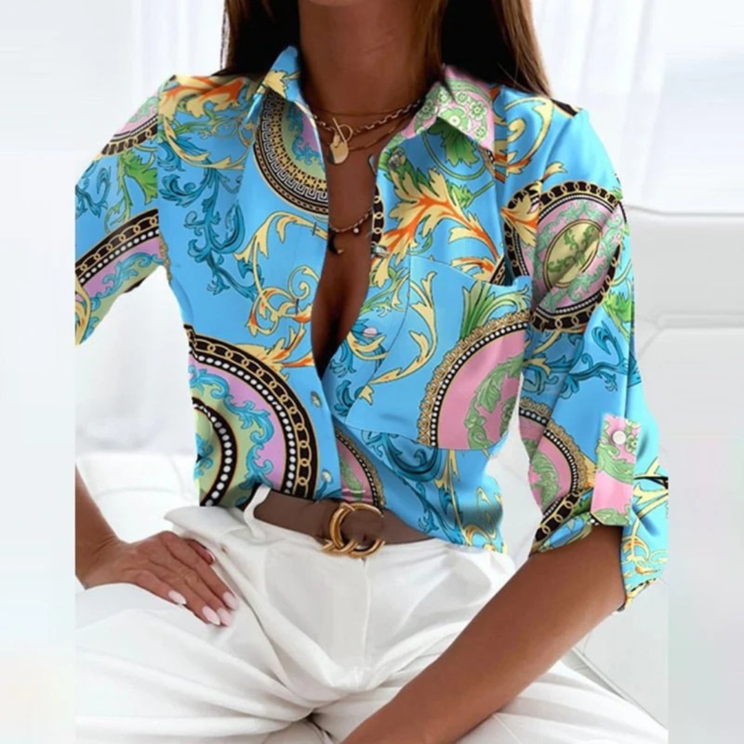 Emma | Damen Stilvolle Satin Bluse