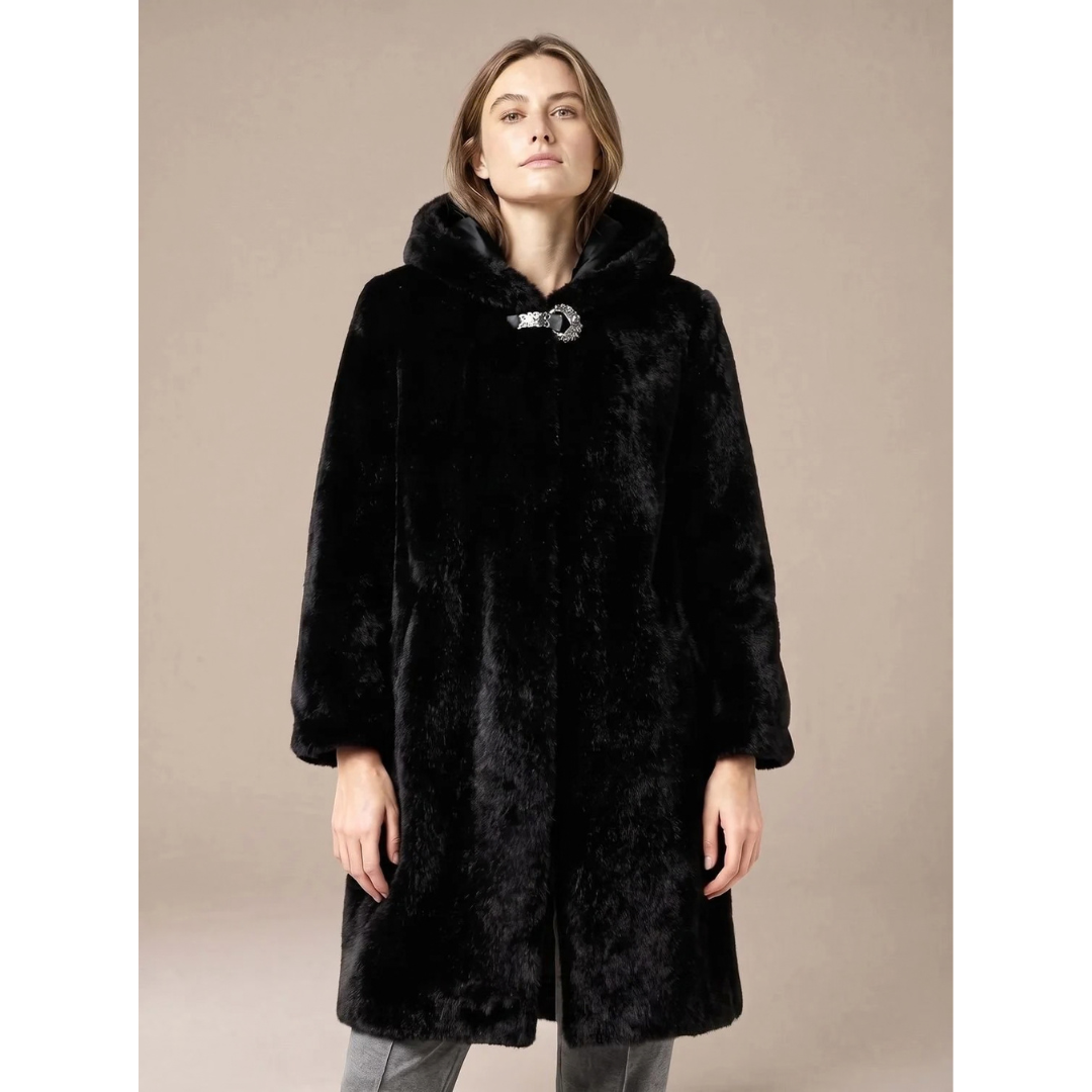 Erna | Damen Winterjacke mit Kunstpelz und Kapuze