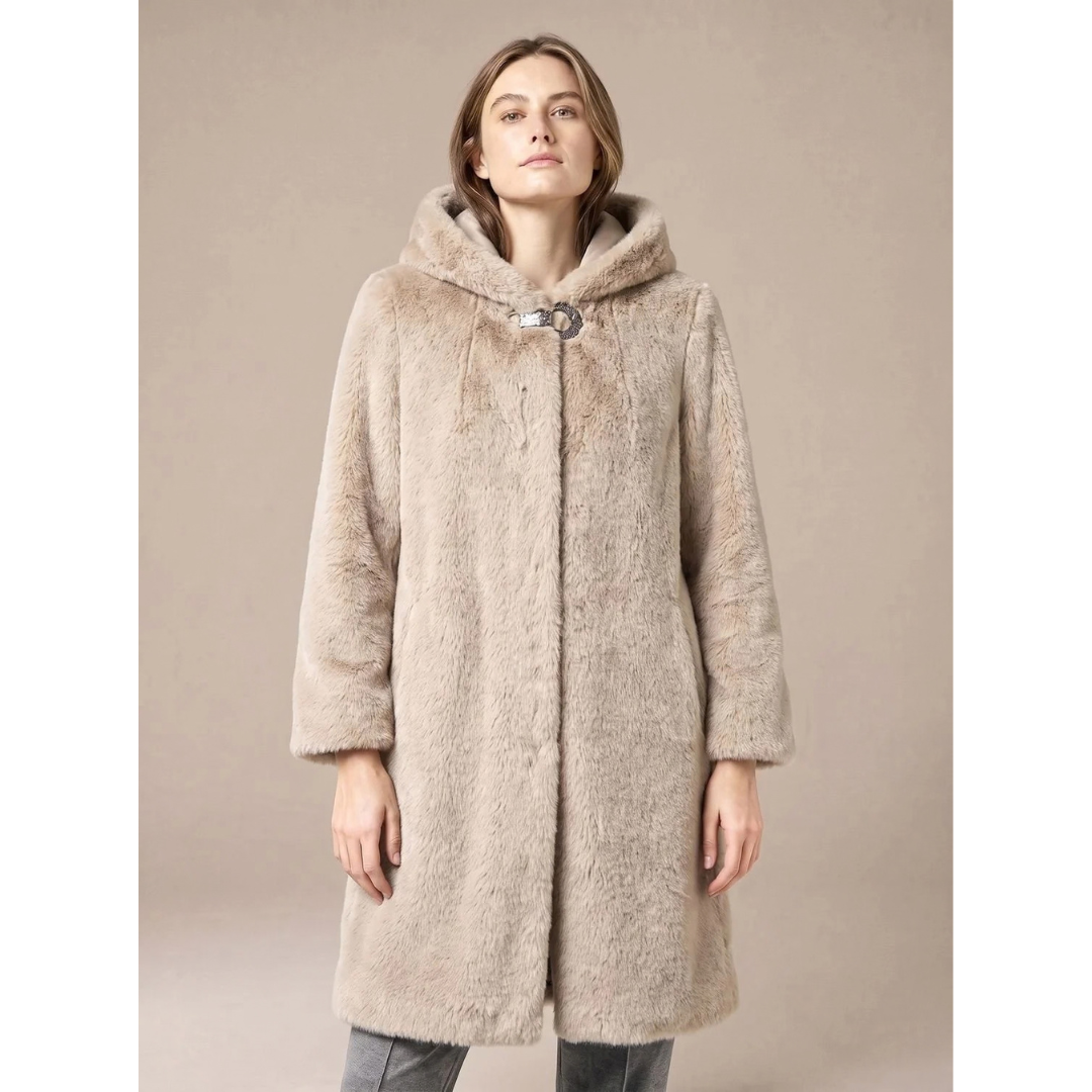 Erna | Damen Winterjacke mit Kunstpelz und Kapuze