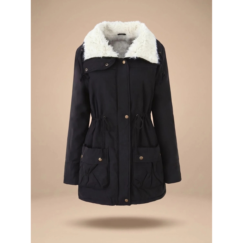 Florentine | Damen Winterjacke mit Kapuze und Fellkragen