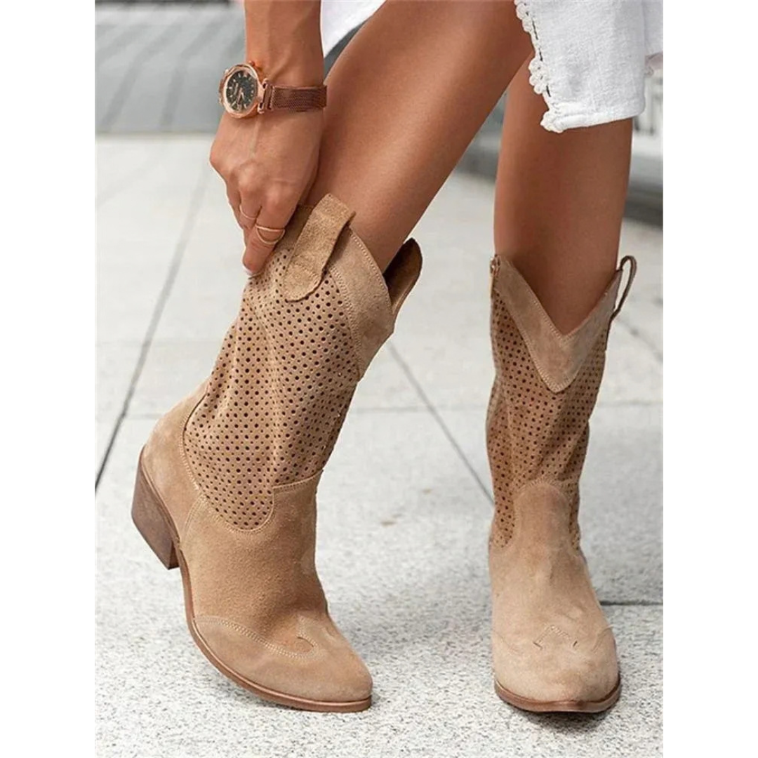 Franziska | Damen Stiefel mit Reißverschluss im Cowboy Stil