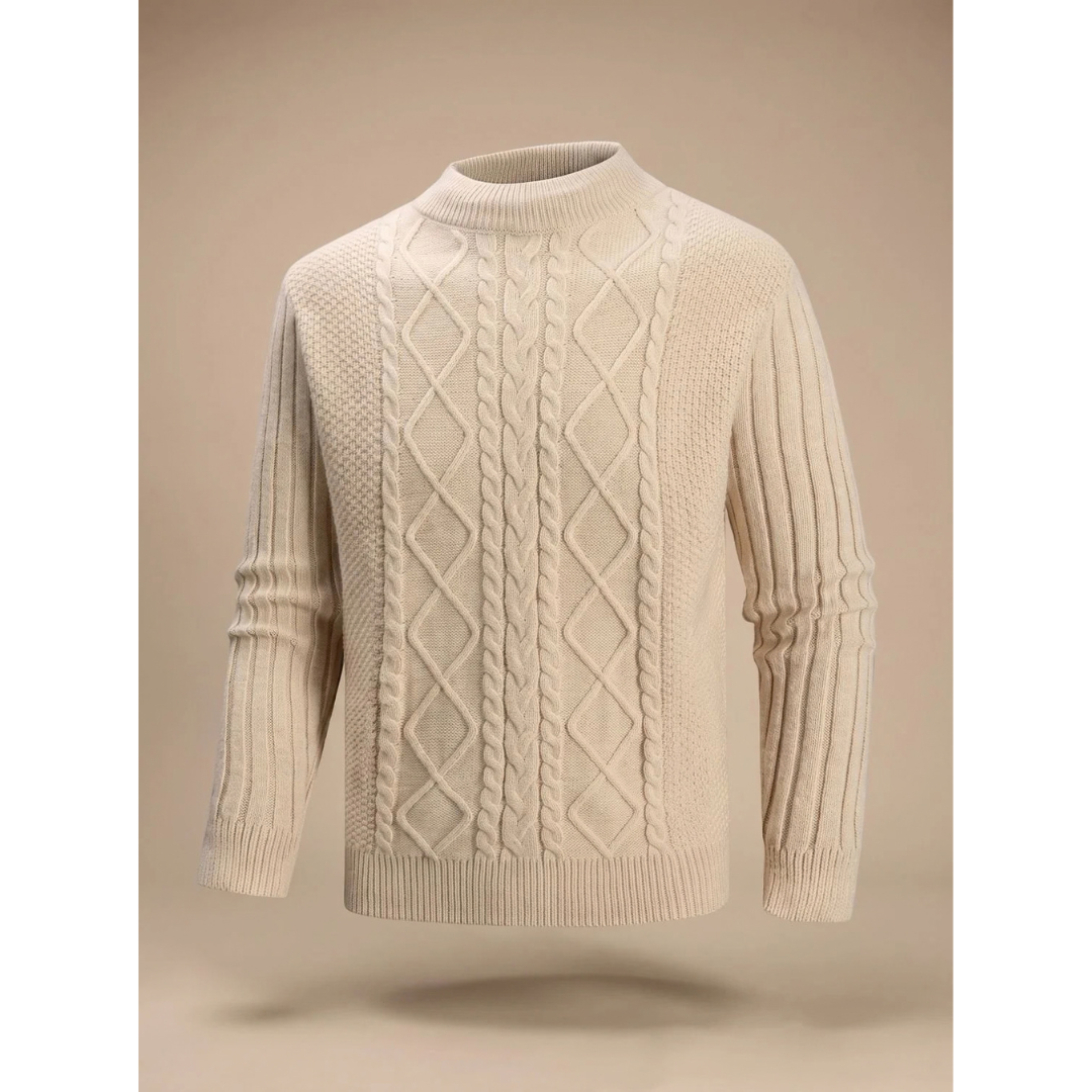 Friedrich | Herren Strickpullover mit Muster Design und Rollkragen