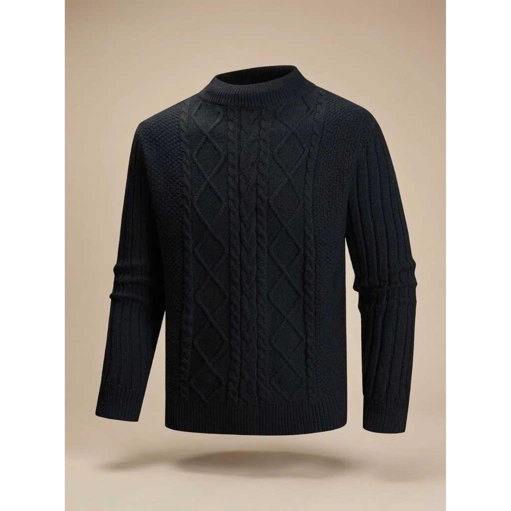 Friedrich | Herren Strickpullover mit Muster Design und Rollkragen