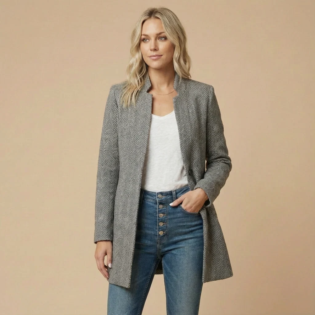 Gabi | Damen Blazer mit Herringbone Design für Alltag und Büro