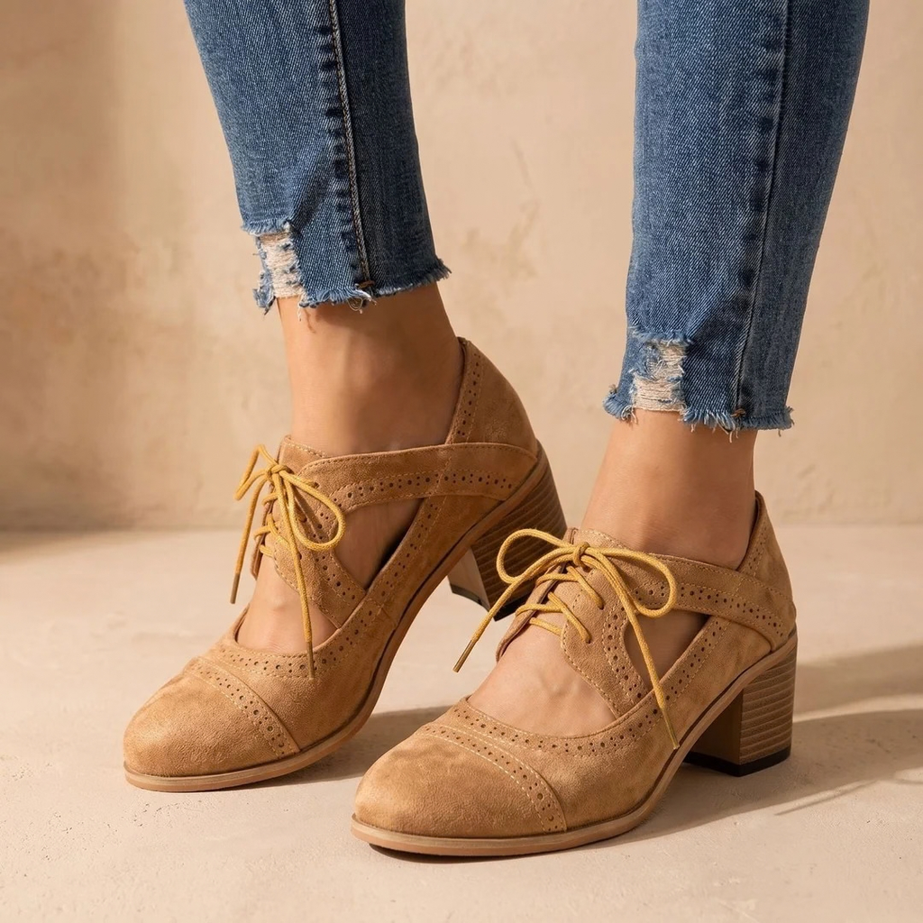 Hanna | Damen Orthopädische Pumps mit Absatz und Brogue Design