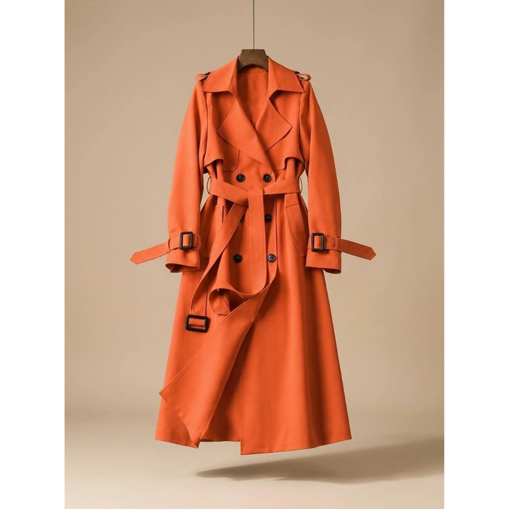 Hannelore | Damen Trench Coat mit Gürtel und weitem Schnitt