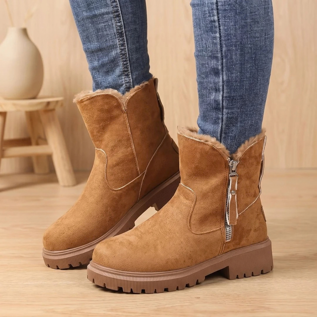Helene | Damen Orthopädische Stiefeletten mit Reißverschluss und Winter Design