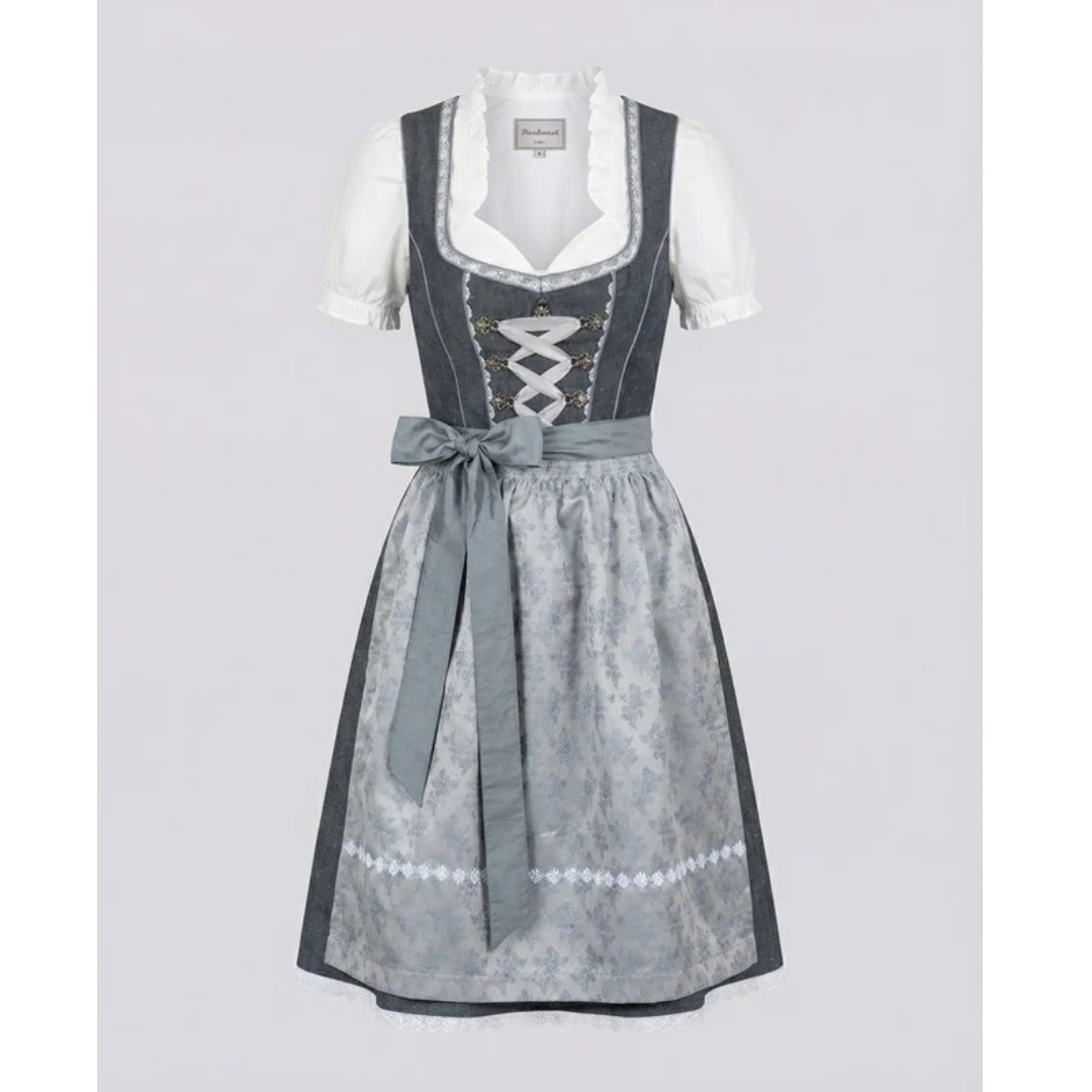 Ida | Damen Graue Traditionelles Oktoberfest Dirndl