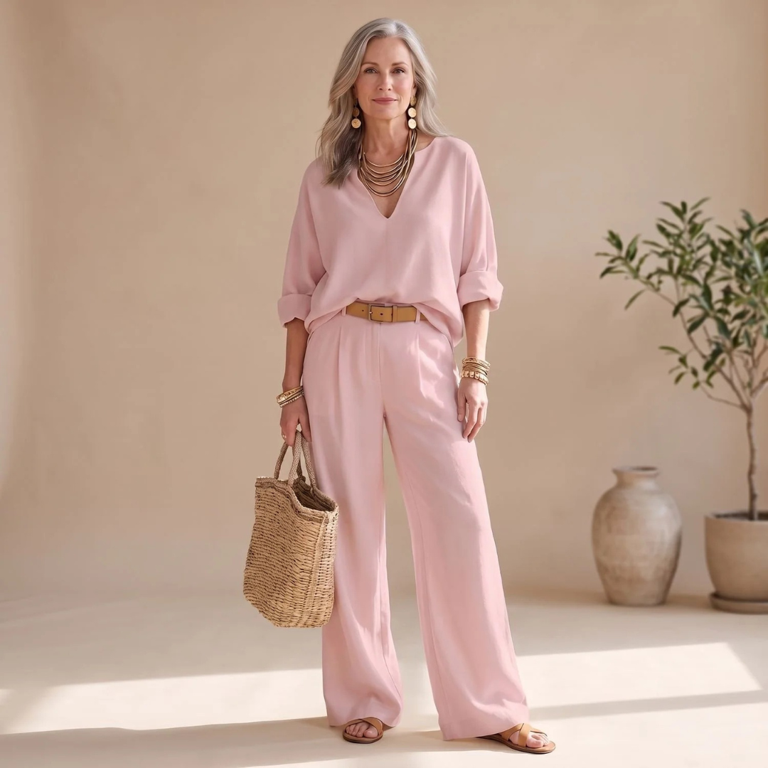 Ines | Damen 2-Teiler mit Blazer und weiter Hose