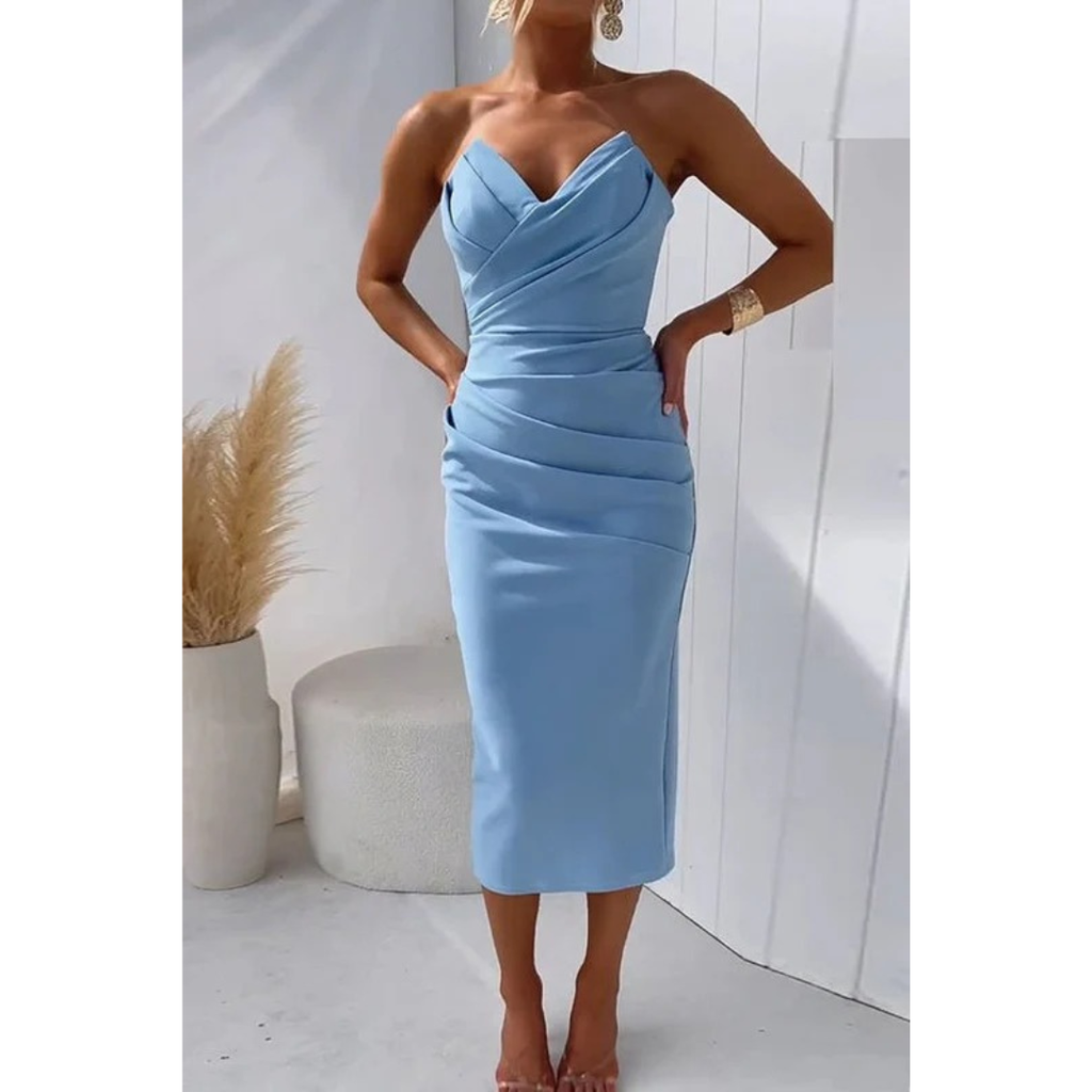 Irma | Damen Stilvolles Cocktail Midikleid
