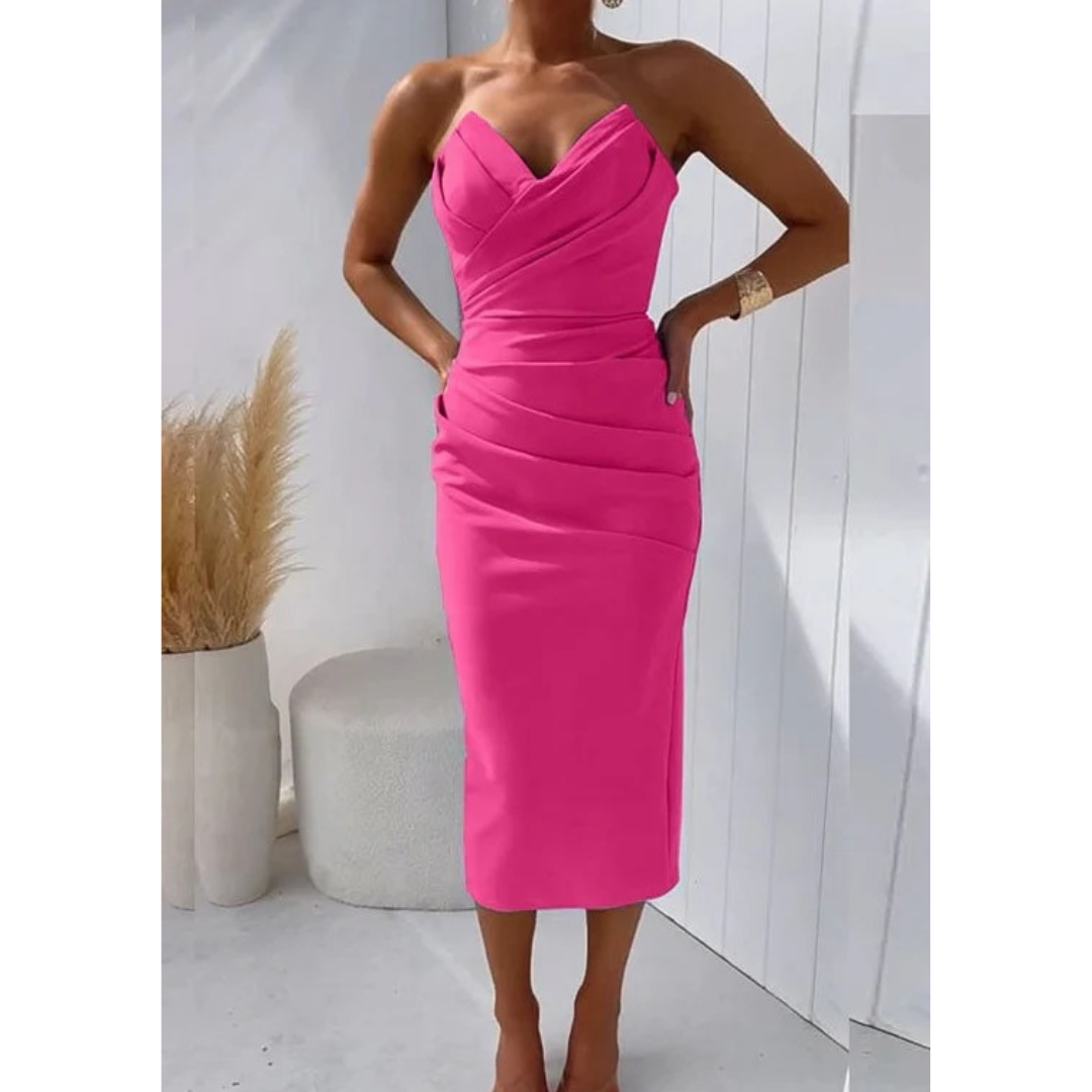 Irma | Damen Stilvolles Cocktail Midikleid