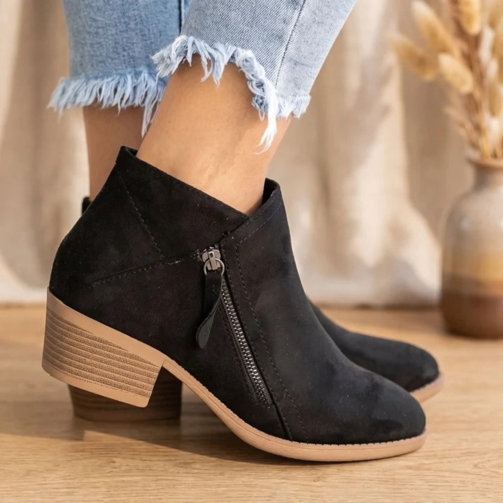 Juliane | Damen Orthopädische Stiefeletten mit Reißverschluss und Wildleder