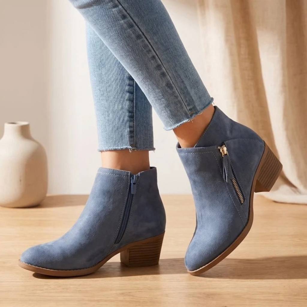 Juliane | Damen Orthopädische Stiefeletten mit Reißverschluss und Wildleder