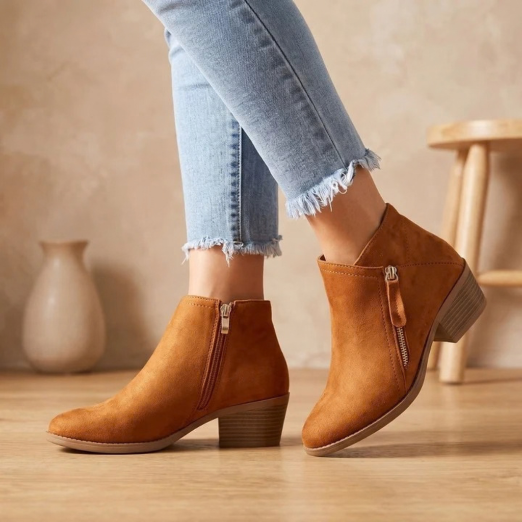 Juliane | Damen Orthopädische Stiefeletten mit Reißverschluss und Wildleder