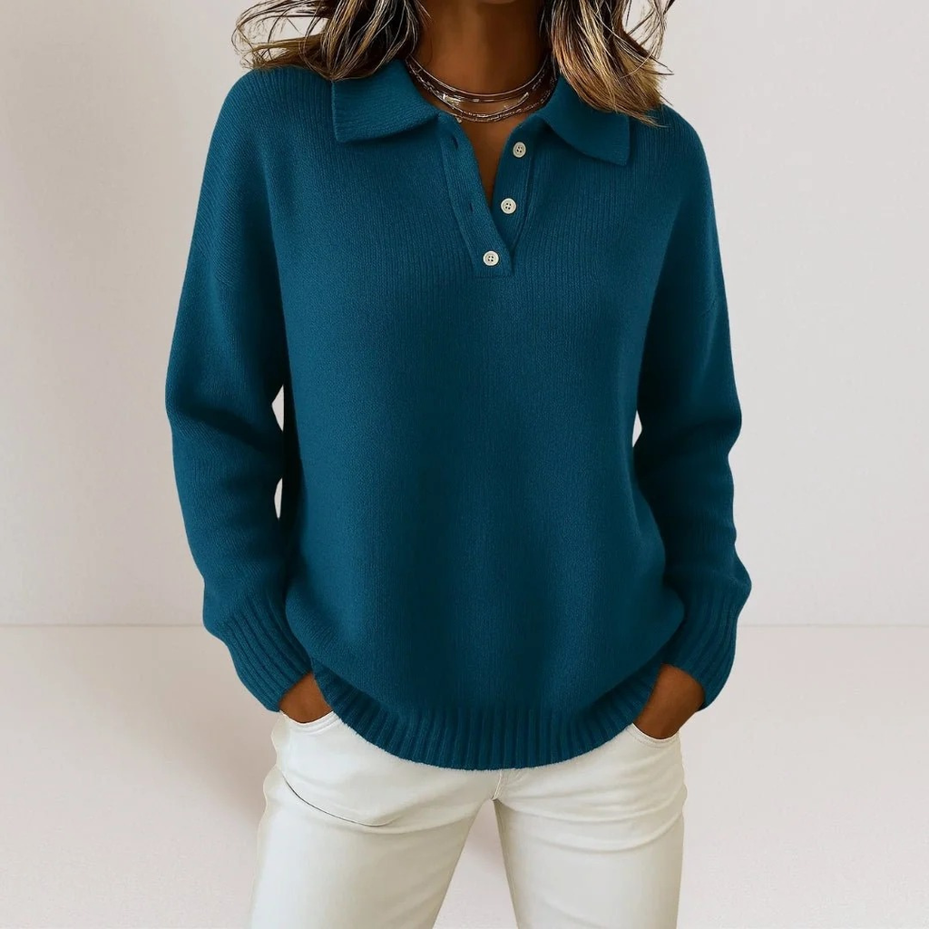 Karla | Damen Pullover mit Knöpfen