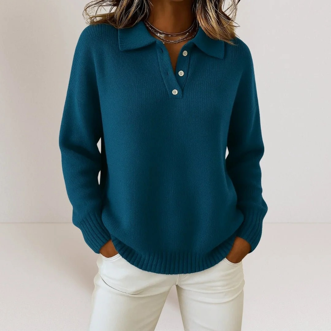 Karla | Damen Pullover mit Knöpfen