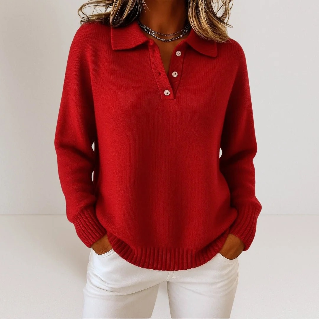 Karla | Damen Pullover mit Knöpfen