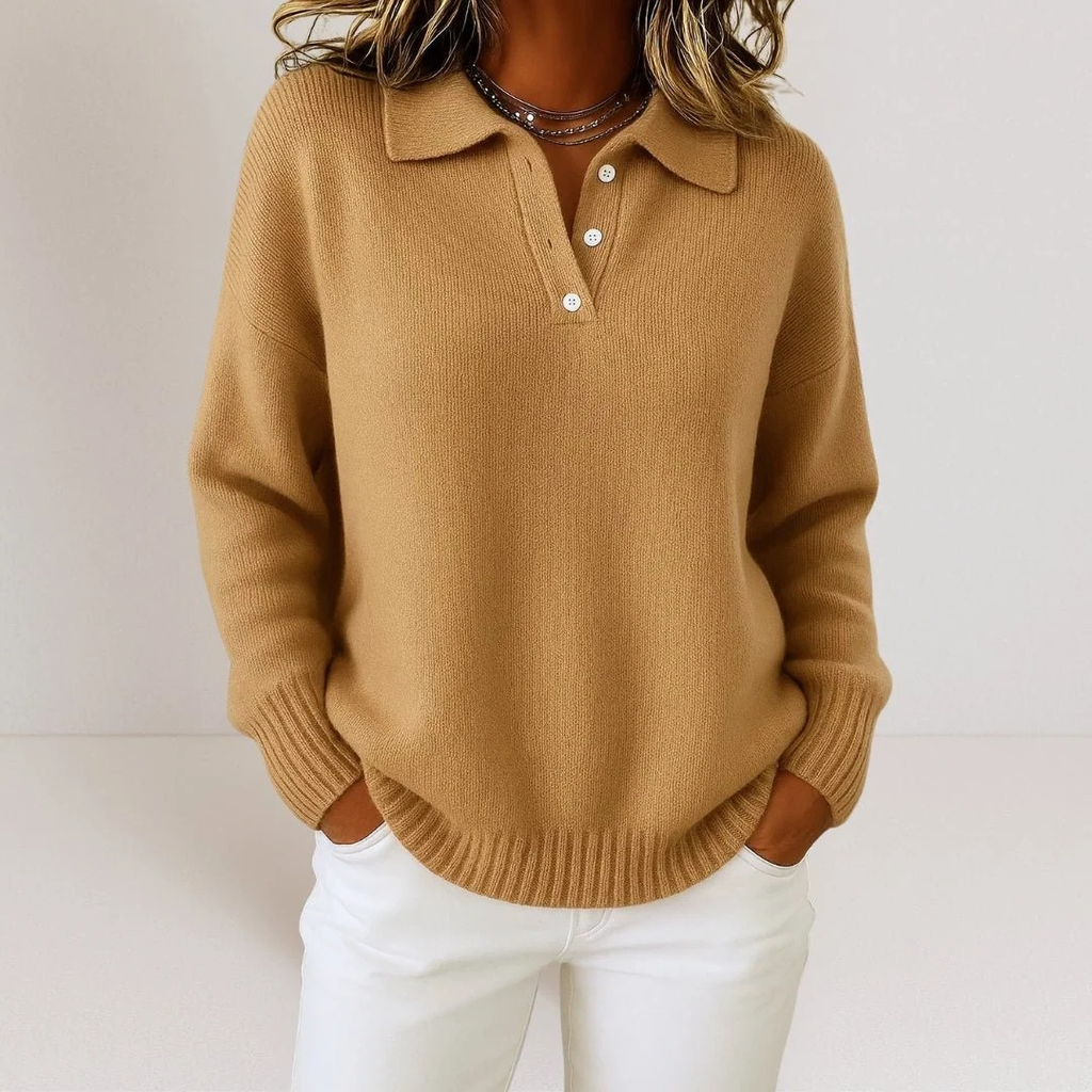 Karla | Damen Pullover mit Knöpfen