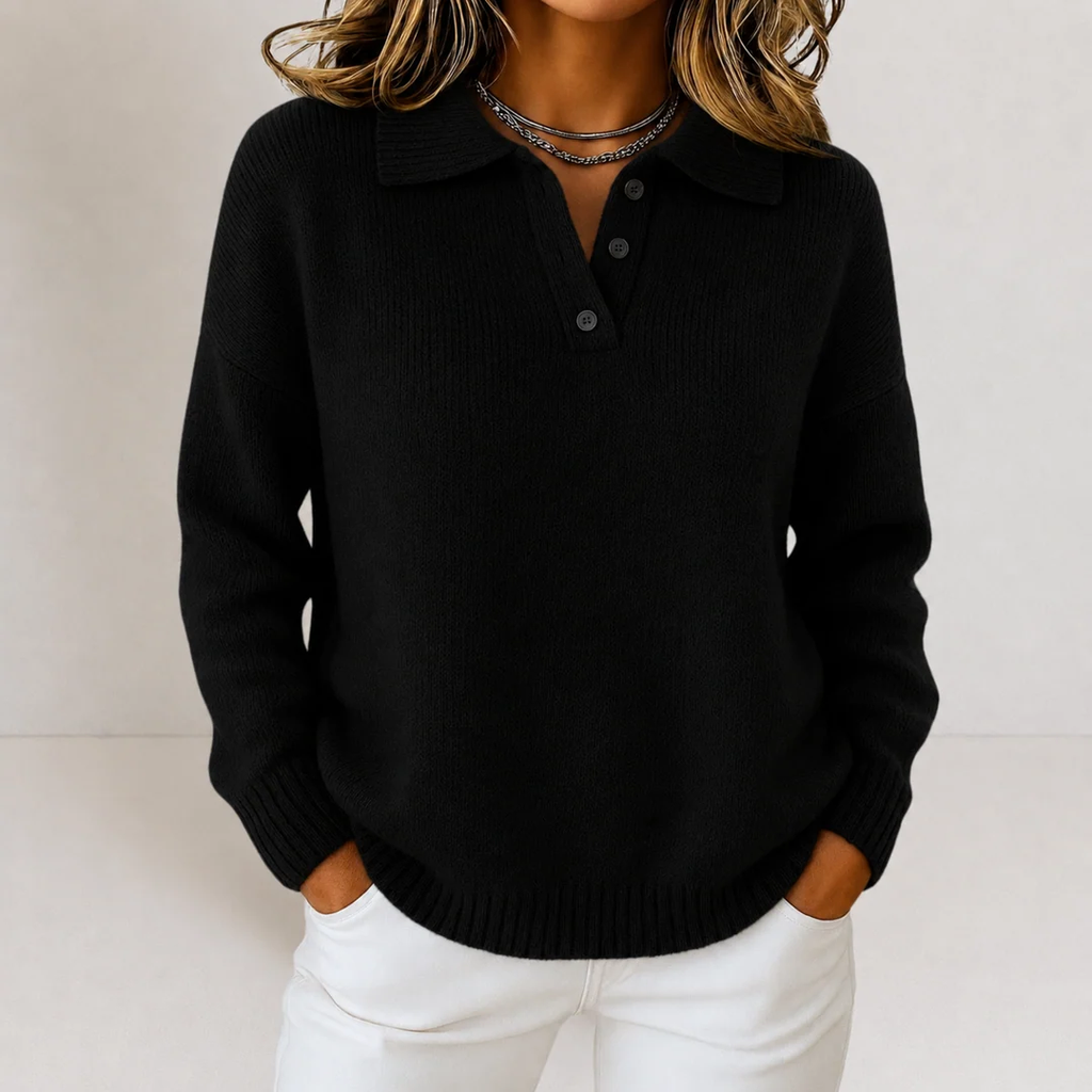 Karla | Damen Pullover mit Knöpfen