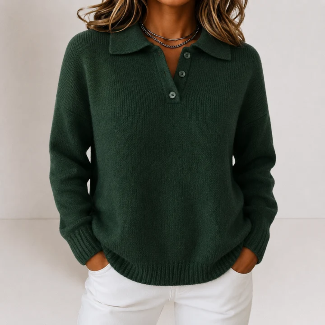 Karla | Damen Pullover mit Knöpfen