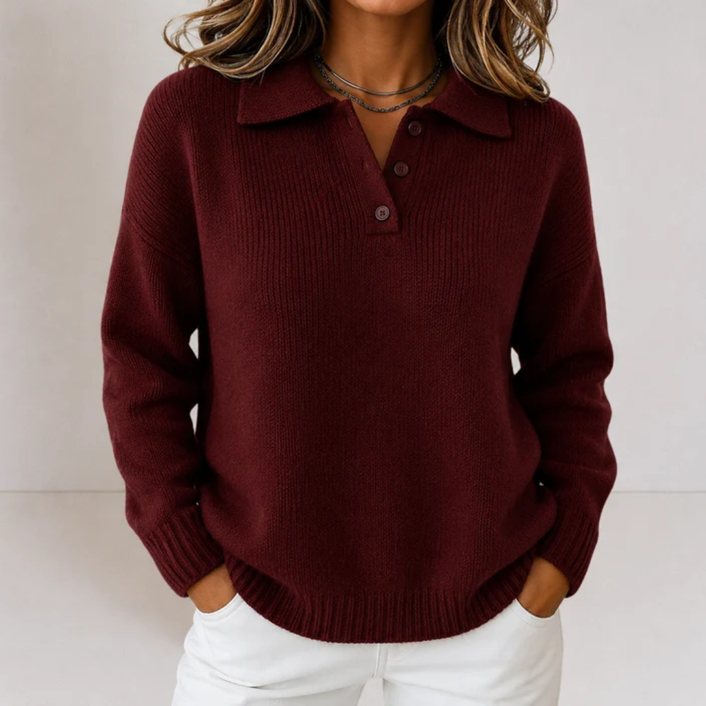 Karla | Damen Pullover mit Knöpfen