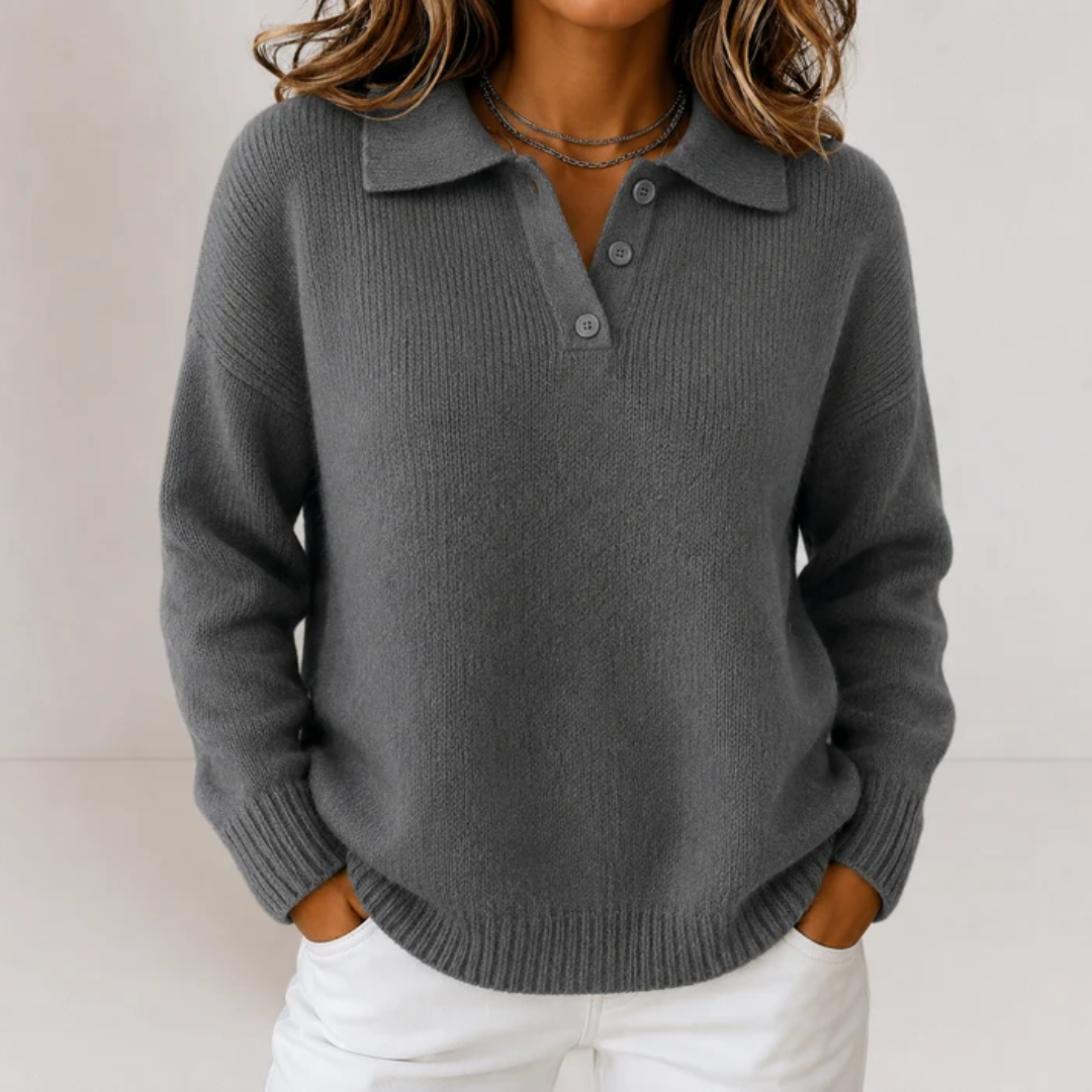 Karla | Damen Pullover mit Knöpfen