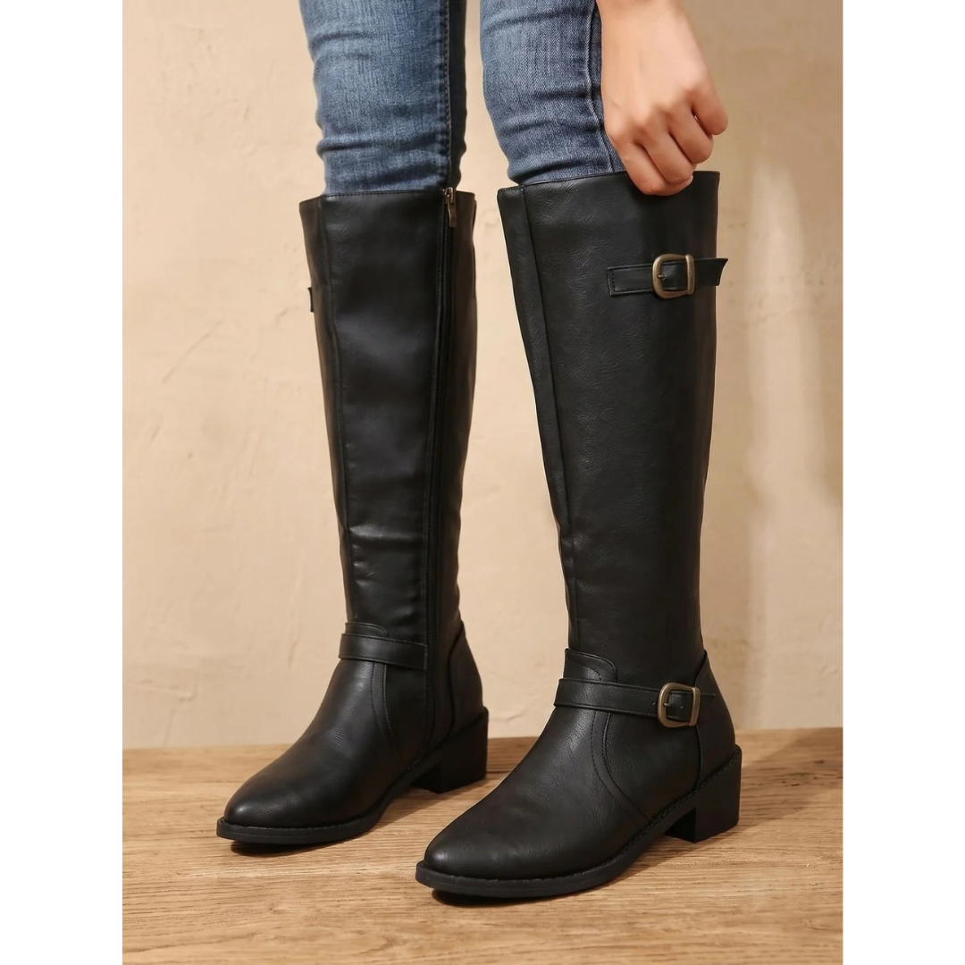 Karolina | Damen Stiefel mit Absatz und Schnalle