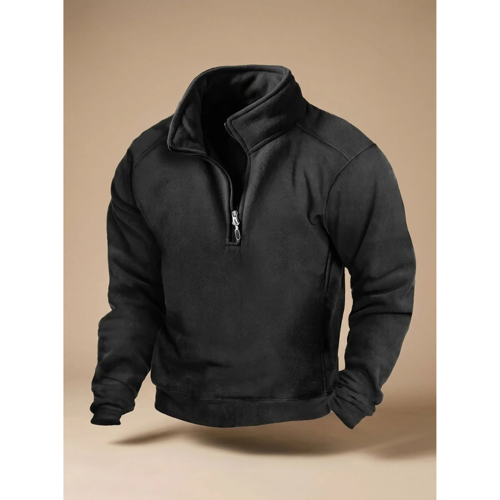 Konrad | Men's Sweater with Fleece Lining and Stand-Up Collar