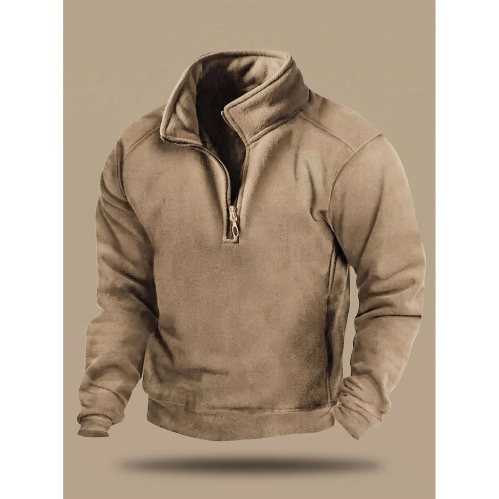 Konrad | Men's Sweater with Fleece Lining and Stand-Up Collar