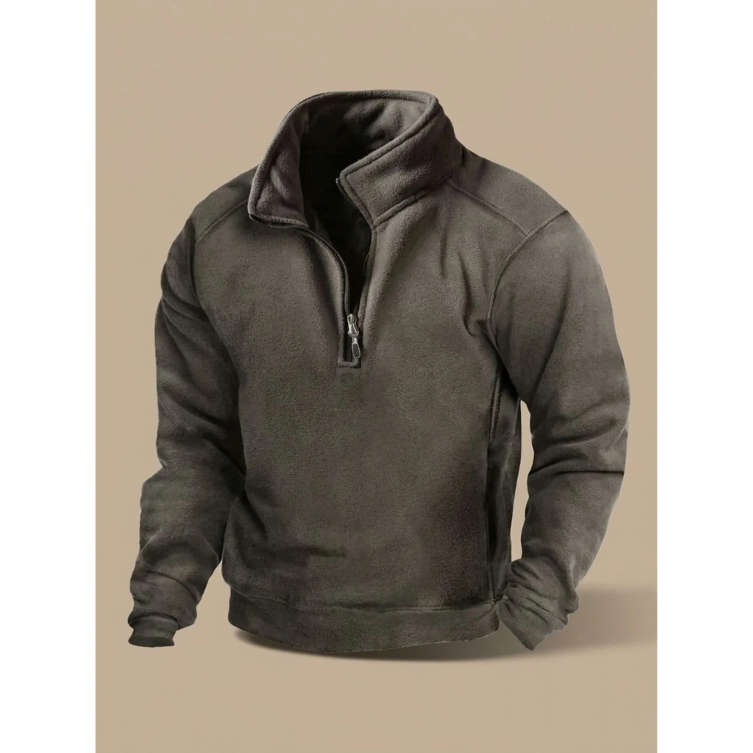 Konrad | Men's Sweater with Fleece Lining and Stand-Up Collar
