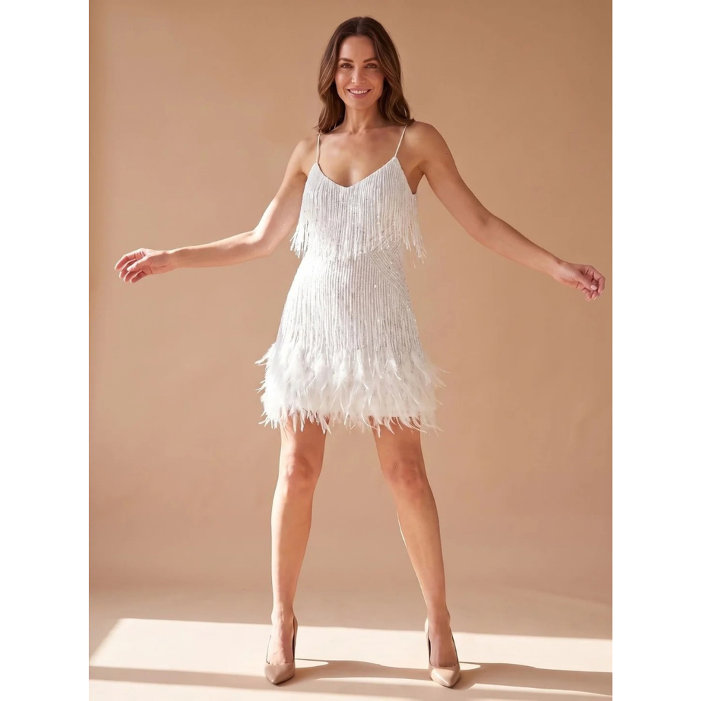 Lena | Damen Minikleid für mit Pailletten und Glitzer