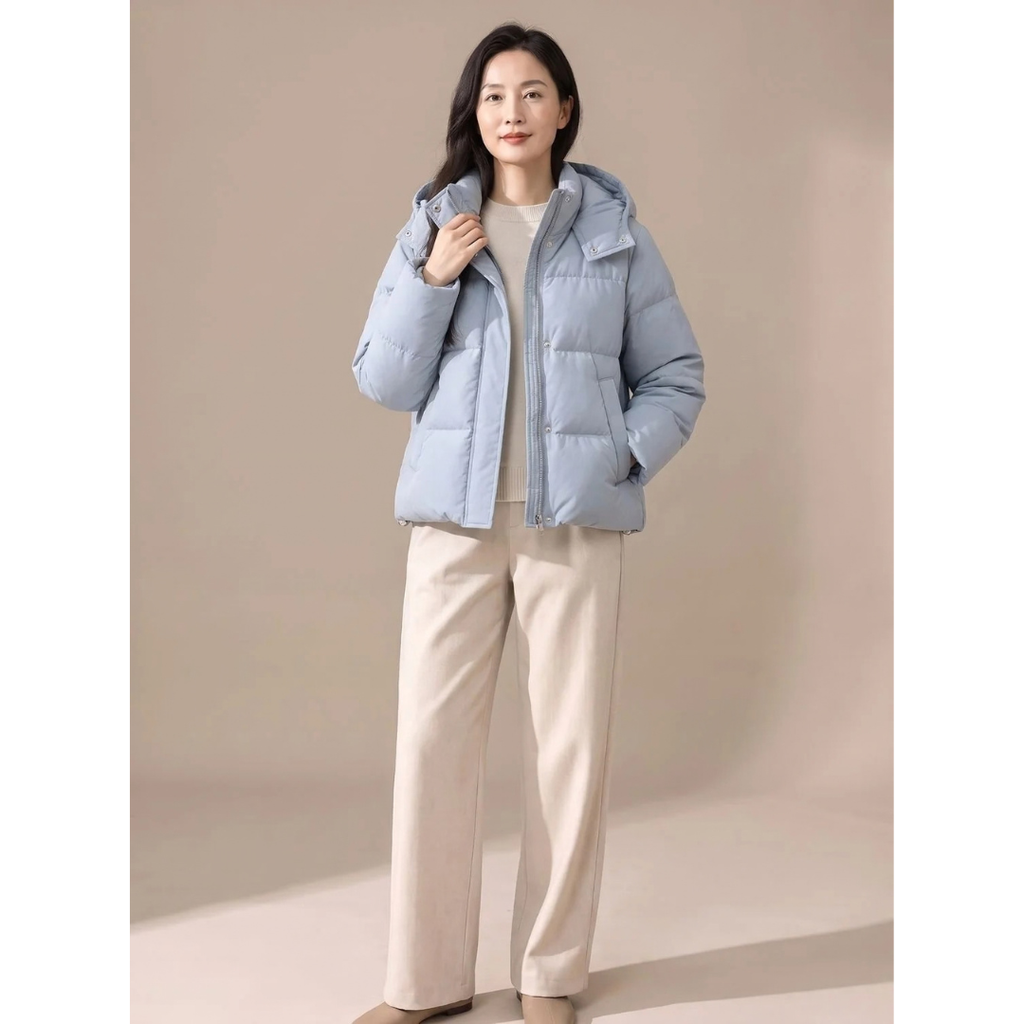 Liselotte | Damen Puffer Winterjacke mit Kapuze und Taschen