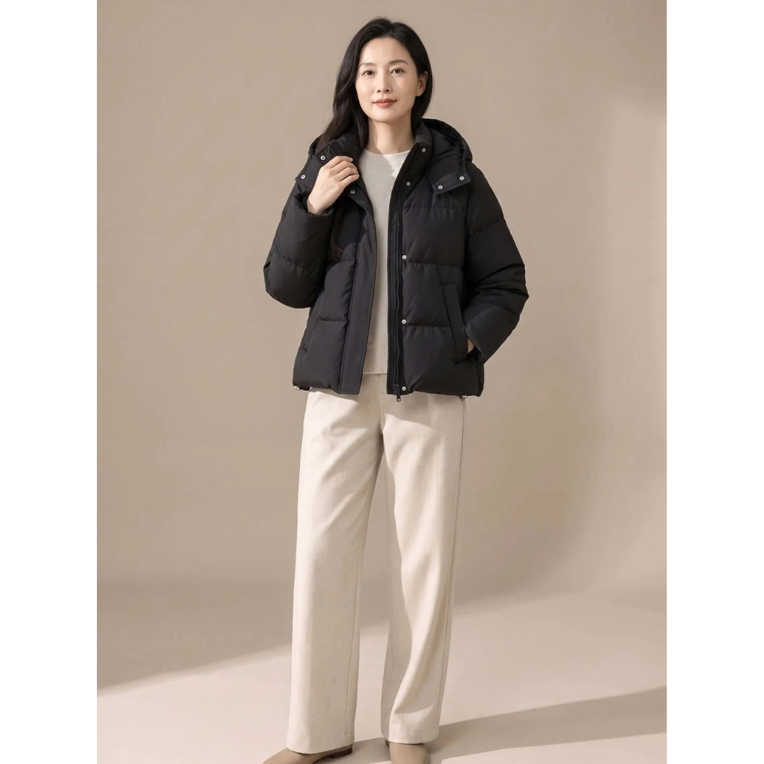 Liselotte | Damen Puffer Winterjacke mit Kapuze und Taschen