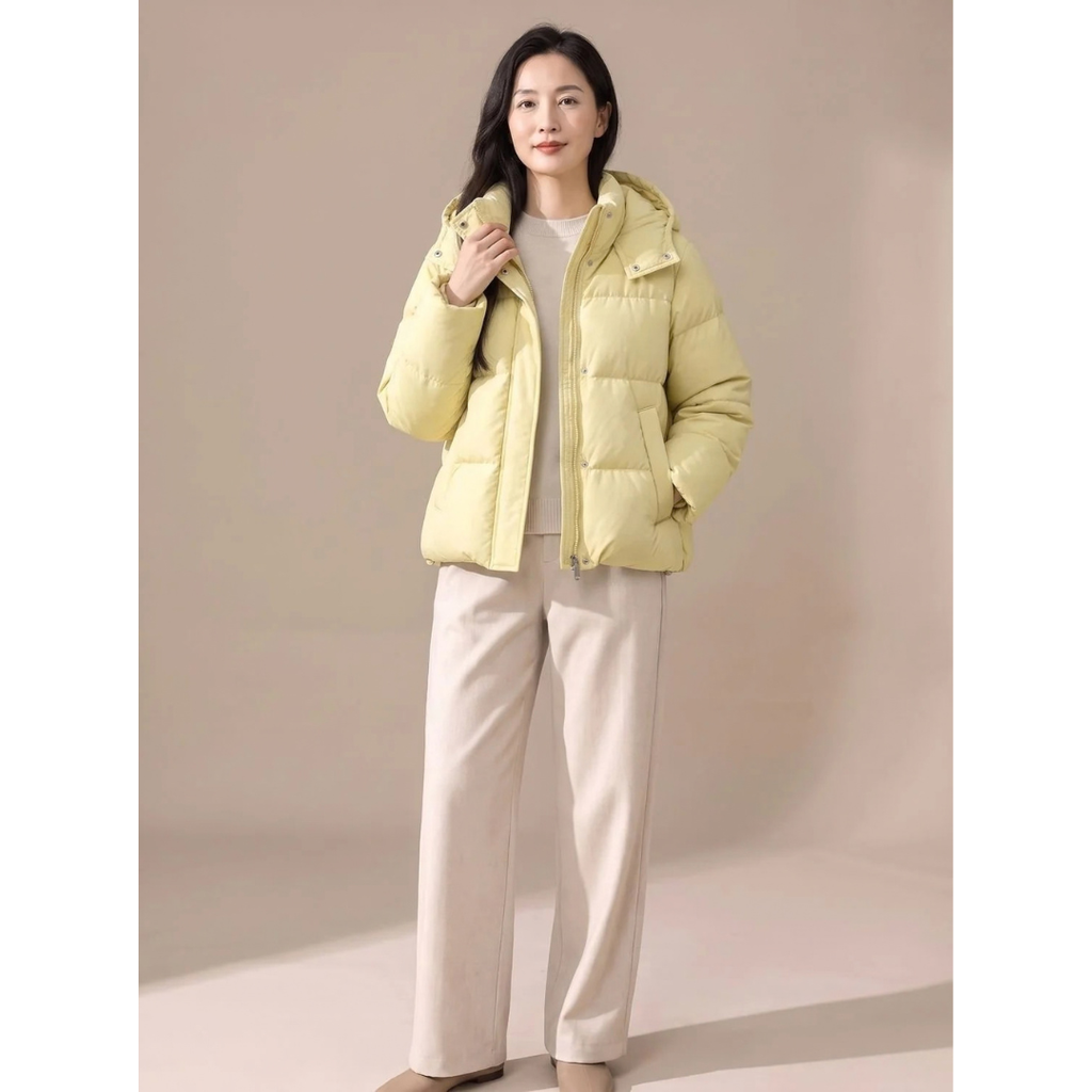 Liselotte | Damen Puffer Winterjacke mit Kapuze und Taschen