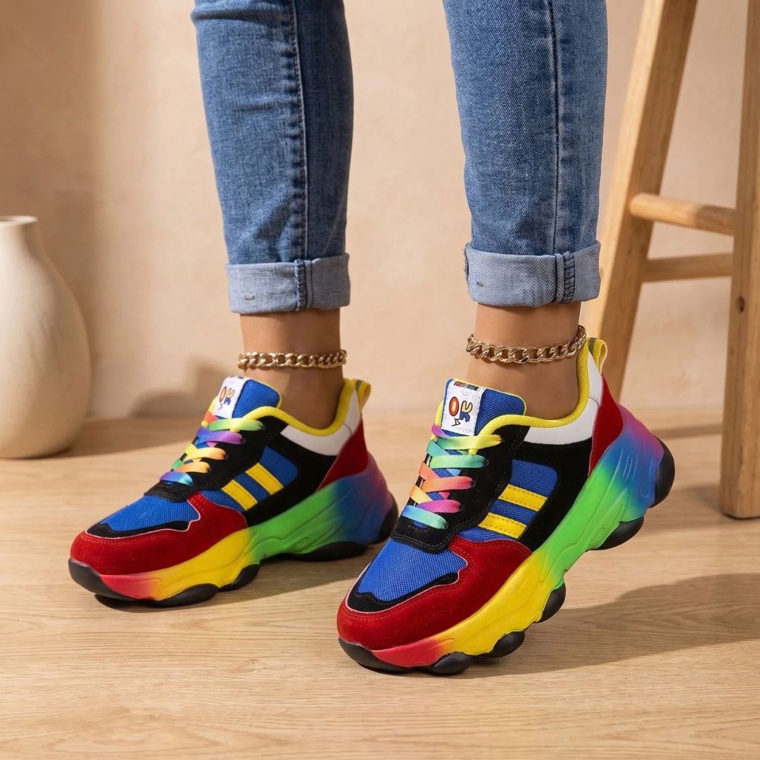 Luise | Damen Orthopädische Sneaker mit Regenbogen Design