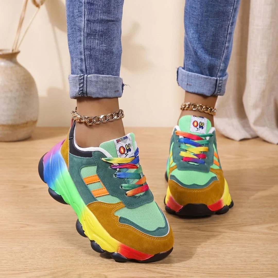 Luise | Damen Orthopädische Sneaker mit Regenbogen Design