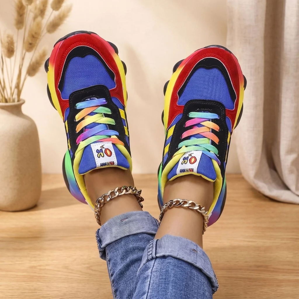 Luise | Damen Orthopädische Sneaker mit Regenbogen Design