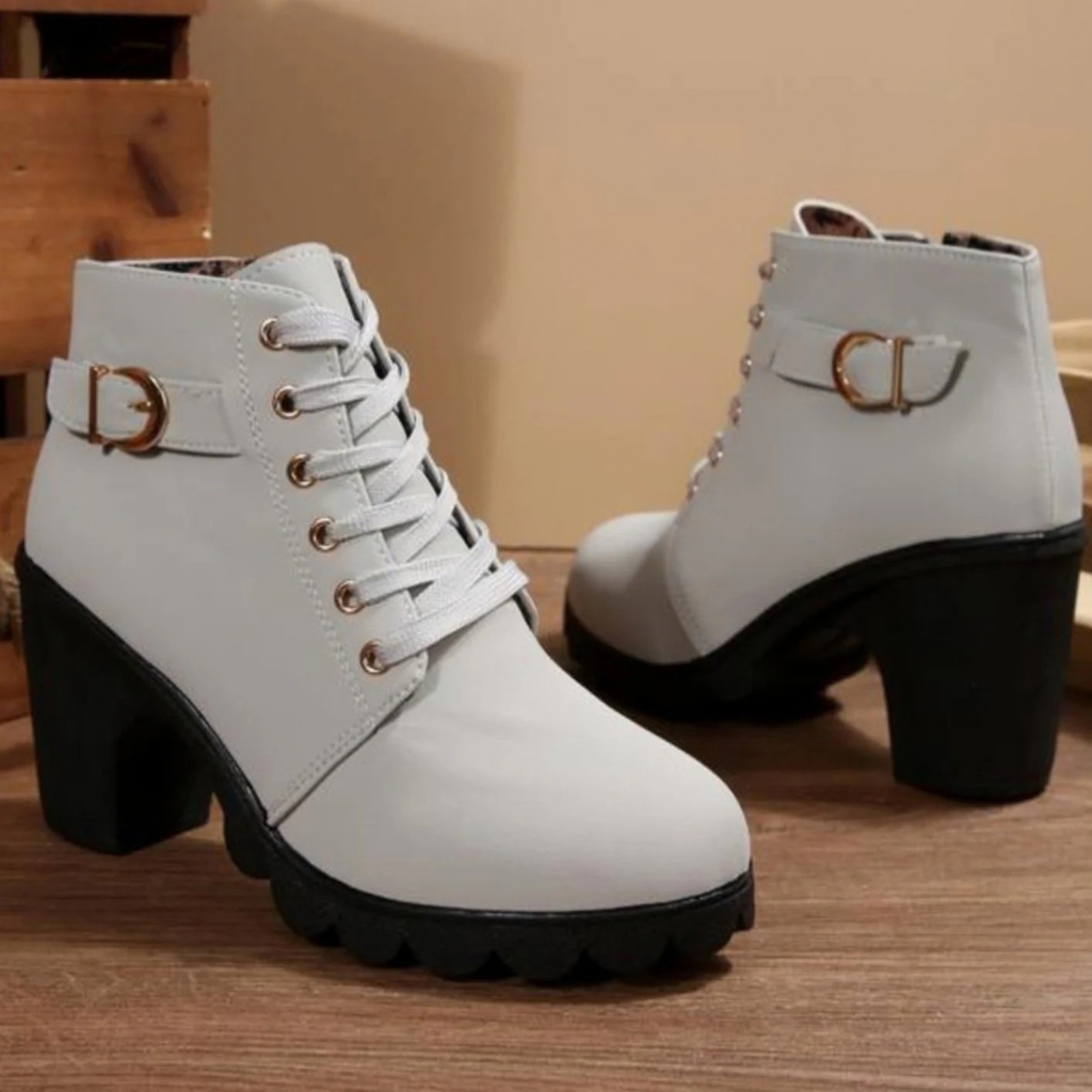 Manuela | Damen Stiefeletten mit Verschluss und Absatz