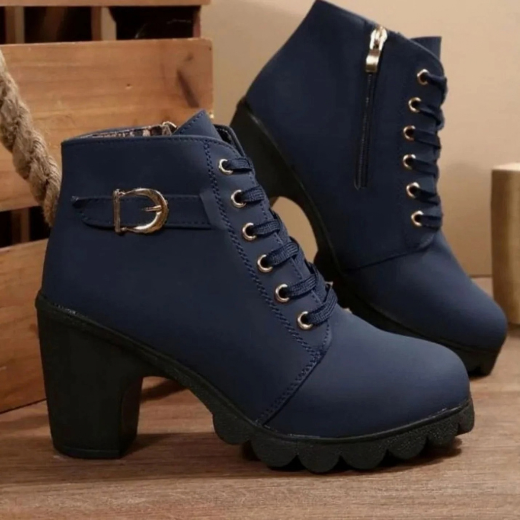 Manuela | Damen Stiefeletten mit Verschluss und Absatz