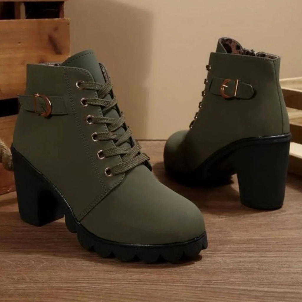 Manuela | Damen Stiefeletten mit Verschluss und Absatz